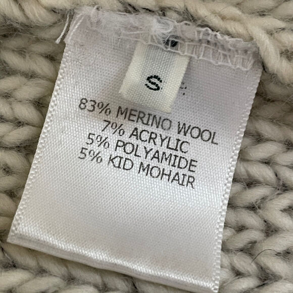 YIGAL AZROUEL Chunky Knit Merino Draped Front Cardi Sweater Women S OVERSIZE - Picture 10 of 15